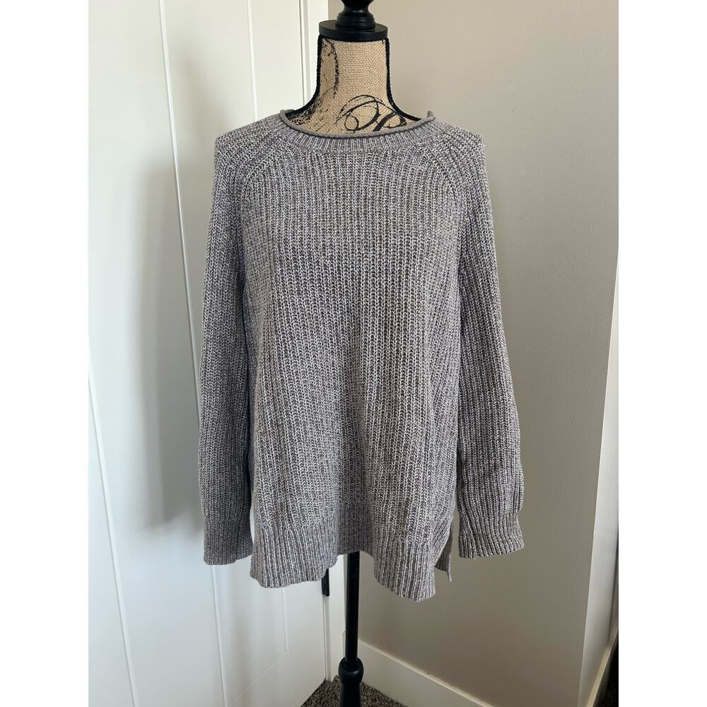 Ellen Tracey Crew Neck Knit Hi Low Hem Womens Sweater Size M